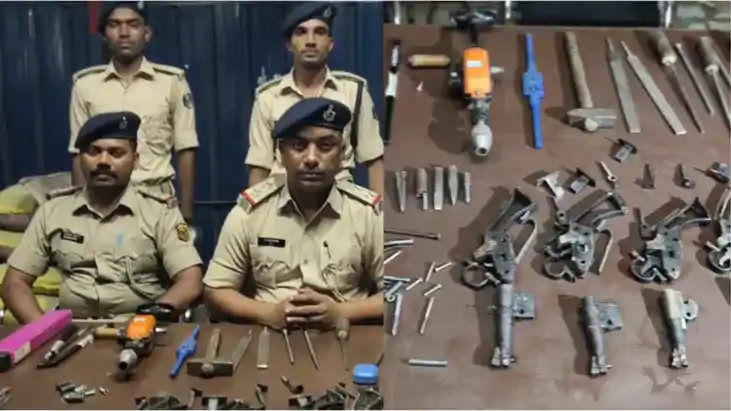पटना में अवैध मिनी गन फैक्ट्री का खुलासा, गंगा नदी के टापू स