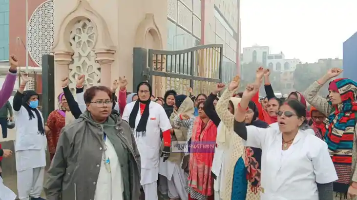 Nurses protest at PMCH