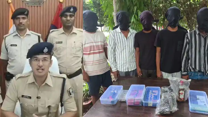 पटना में अवैध हथियार, कारतूस और शराब के साथ 5 शातिर अपराधी ग