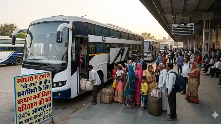 Bihar BSRTC AC Sleeper Bus on Delhi-Bihar Route.