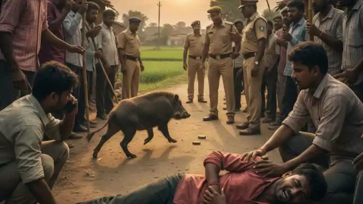 सूअर भगाने के दौरान चली गोली, युवक गंभीर रूप से घायल