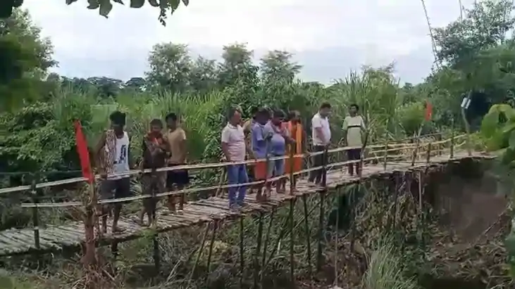 Crocodile Attacks Force Villagers to Build Bamboo Bridge in 