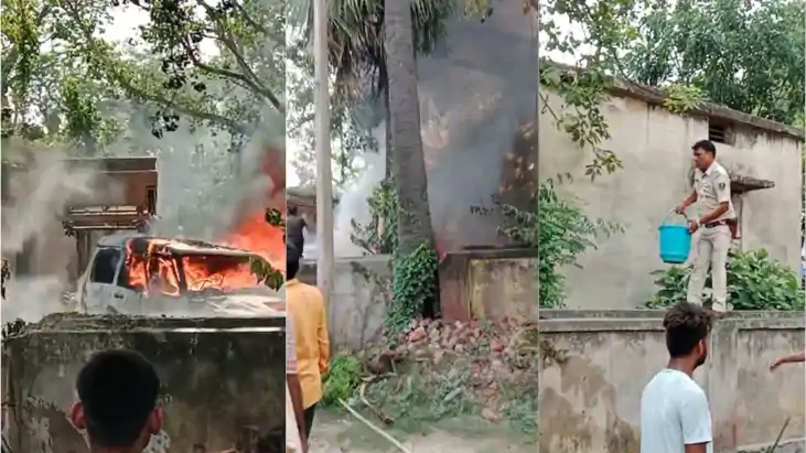 Bihar News : सारण के रिविलगंज थाना परिसर में शॉर्ट सर्किट से Bihar News : सारण के रिविलगंज थाना परिसर में शॉर्ट सर्किट से