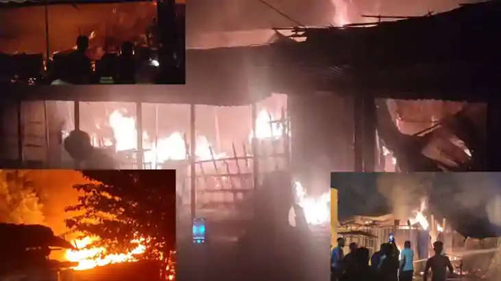 कोर्ट परिसर में लगी आग 