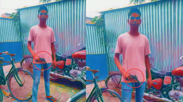 Bihar News : मुजफ्फरपुर में सोशल मीडिया में युवक के हथियार ल