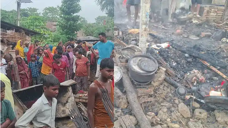 शिवहर में भीषण अग्निकांड : सिलेंडर ब्लास्ट से कई परिवारों के