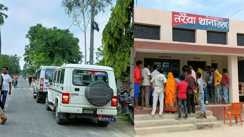 saran taraiya police attacked five cops injured