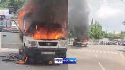 car burning at Income Tax golamber