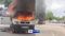 car burning at Income Tax golamber