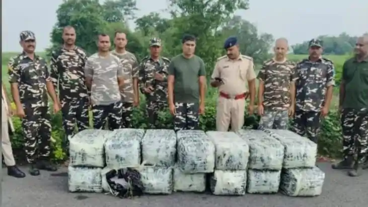 भारत-नेपाल सीमा पर SSB की बड़ी कार्रवाई: 451 किलो गांजा और 7