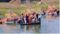 No Bridge Even in Death Villagers Carry Bier Across River