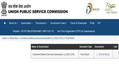 UPSC CDS I 2024: फाइनल रिजल्ट जारी, मेरिट लिस्ट अब डाउनलोड करें